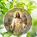 365CUSGIFTS Wind Spinners 12 inch 3D Stainless Steel Jesus Christ Hanging Wind Spinner Metal Wind Catchers Kinetic Sculpture for Indoor Outdoor Garden Decor,Yard Art Gifts for Women