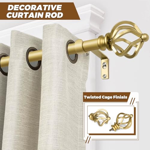 Kamanina Gold Curtain Rods For Windows 48 To 84 Inch thumb #1