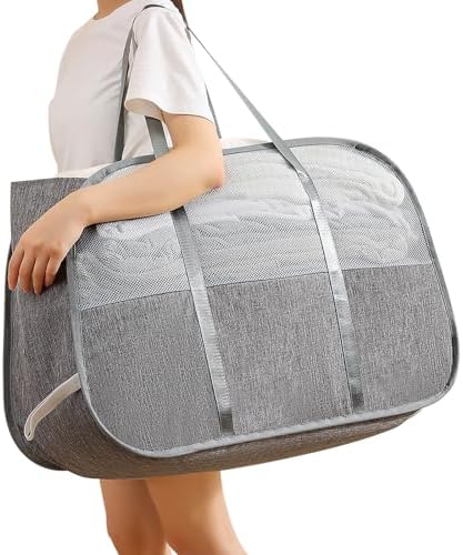 Collapsible Laundry Baskets with Easy Carry Handles, 95L Clothes ...