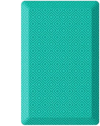 Image of Ophanie Kitchen Mats for Floor, 3 /4 Inch Thick Kitchen Rugs, 20''x32'' Anti Fatigue Standing Cushioned Mat, Waterproof,Comfort Ergonomic Mat for Office, Home, Sink, Teal Non-Slip Bottom