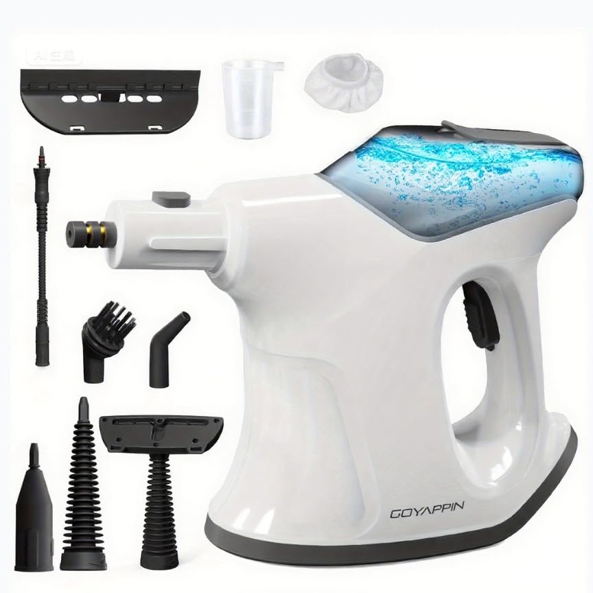 Handheld Steam Cleaner Multi-Purpose Steamer with 8 Accessory Kit Portable Steamer Cleaning for Stain Removal Carpet Car Floor