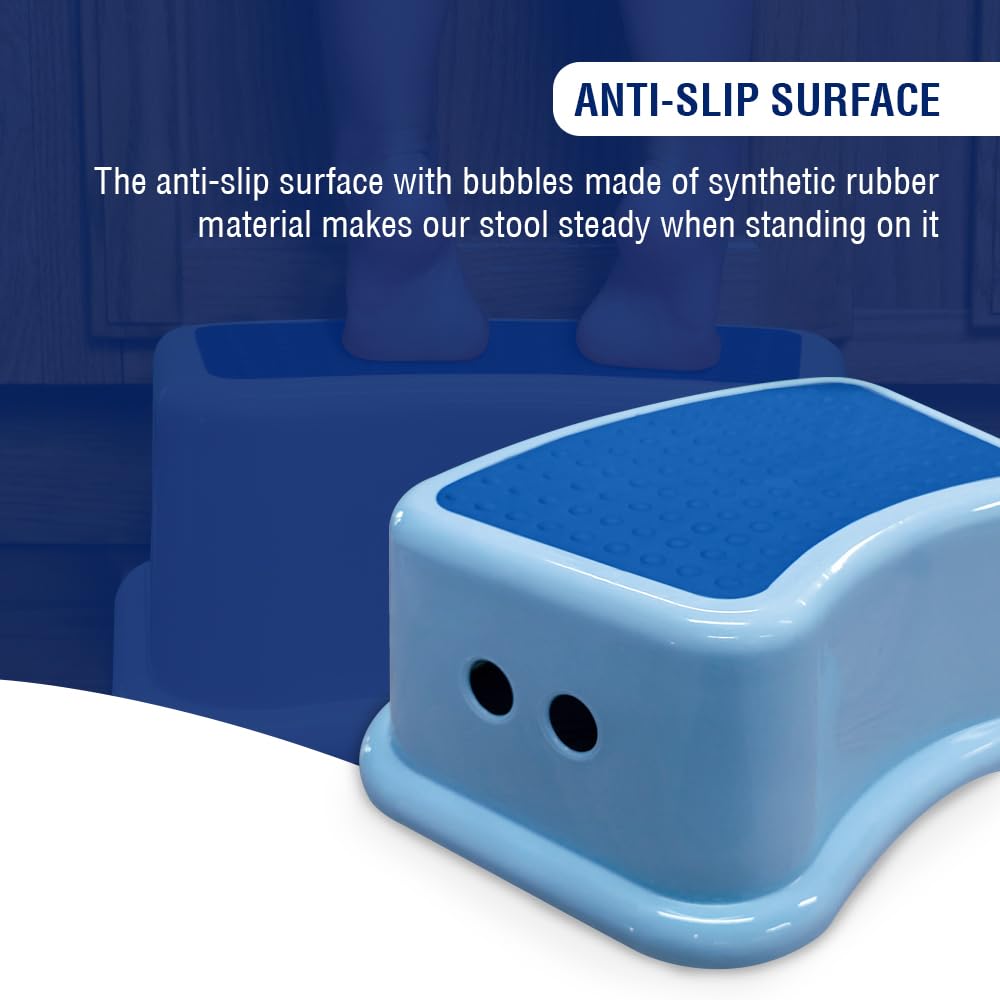 ANSIO Marchepied pour WC avec surface antidérapante Bleu
