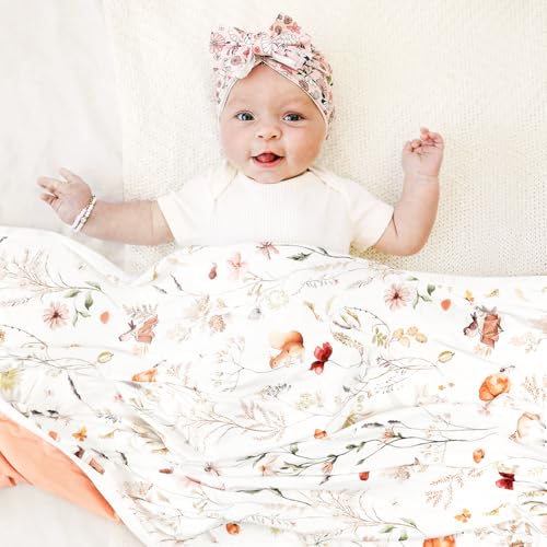 Image of GRSSDER Baby Blankets Super Soft Jersey Knit Swaddle Blanket for Baby Girls and Boys, Double Layer Receiving Blankets 34 x 44 Inches, Extra Large for Baby Swaddling, Dream Print