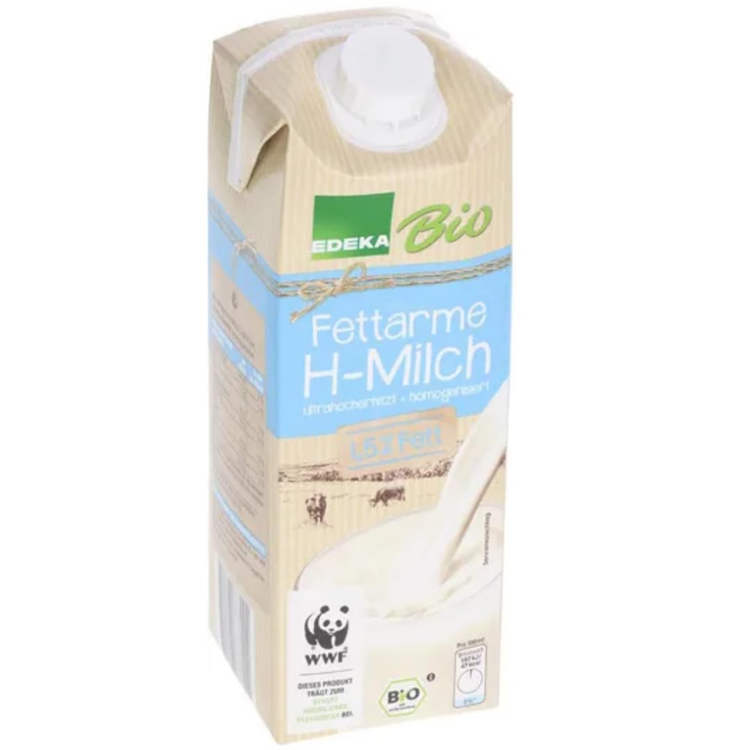 Milch Edeka fettarme H-Milch 1,5% Fett Haltbare Milch, je 1 Liter, 24 Stück