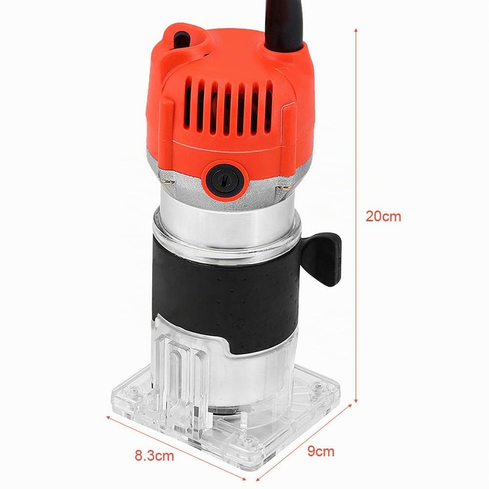 Fresadora Madera, Fresadora para Madera Eléctrica 30000R/min 800 W 220 V Herramienta de Enrutador de Palma de Madera, Fresadora de Cantos Recortadora Eléctrica para Trabajos de Artesanía en Madera