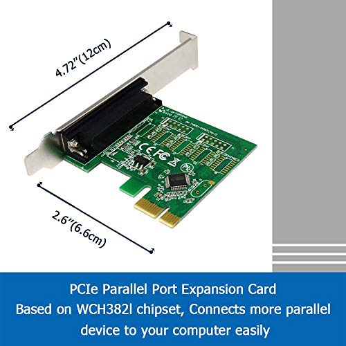 Godshark Pcie Parallel Port Expansion Card, Pci Express To Db25 Lpt Converter Adapter Controller For Desktop With Low Bracket, Support Spp / Ps2 / Epp / Ecp Modes #TOP1