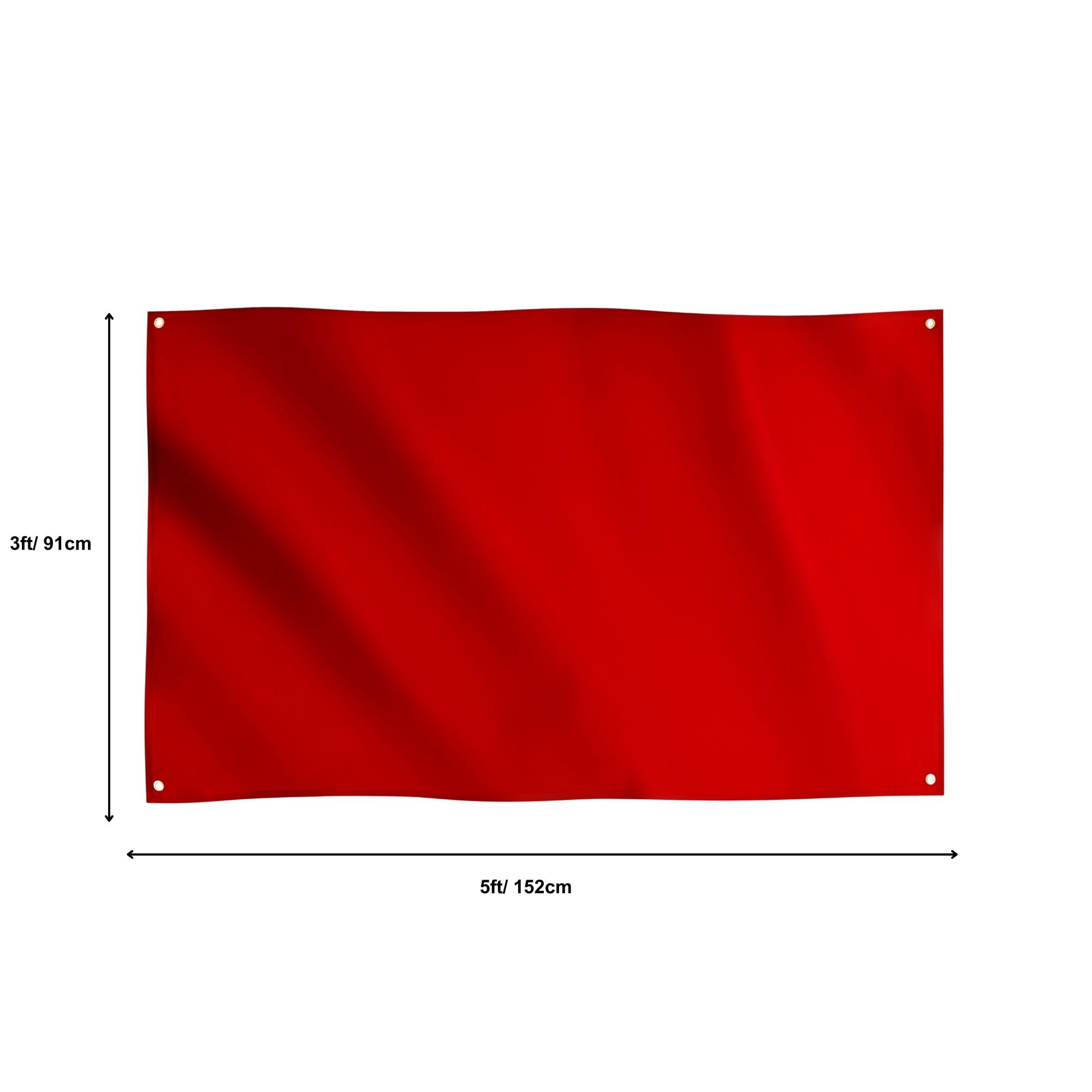 Runesol Red Flag, 91x152cm, 3ftx5ft, Solid Plain Red Banner, Racing Banner, 4 Grommets, Eyelet In Every Corner, Premium Flags - Image 2