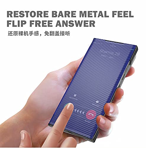 TYWZ Slank hoesje voor Samsung Galaxy S8 Plus, doorschijnend kijkvenster frontfunctie spiegelscherm slimme flipstandaard… - Afbeelding 3