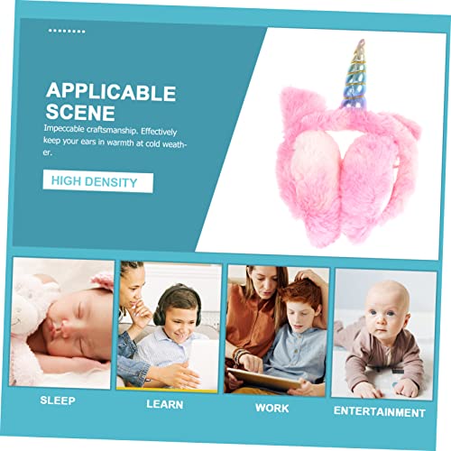 NOLITOY Unicorn Earmuff Boy Girl Plush Ear Warmer Cute Cartoon Design for Winter Material Colors for Boy Girl Keeps Ears Warm Cold Weather