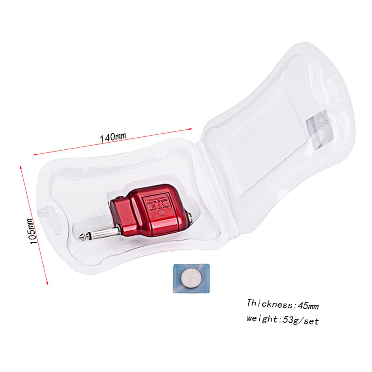 Angoily 6.35mm Plug Preamplifier Guitar Preamp Bass Treble Eq Volume Control 6.35mm Output Jack Impedance Matching Compact Lightweight for Acoustic Guitar