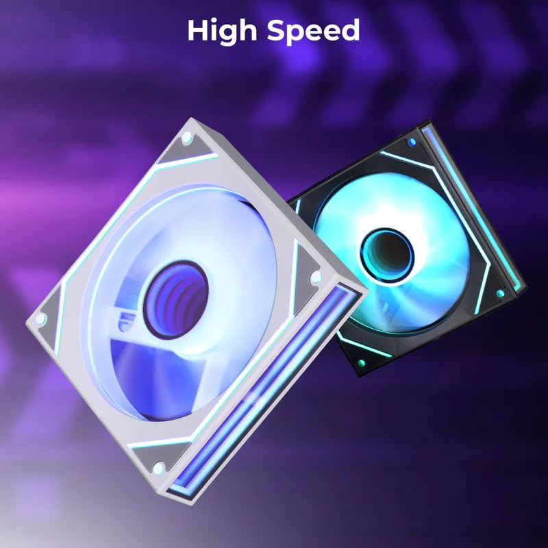 Image of NEXSA 120mm ARGB Cabinet Cooling Fan Infinity Mirror RGB PC Case Cooler | Features an infinity mirror addressable RGB design with automated PWM speed regulation loops. Low noise operation.