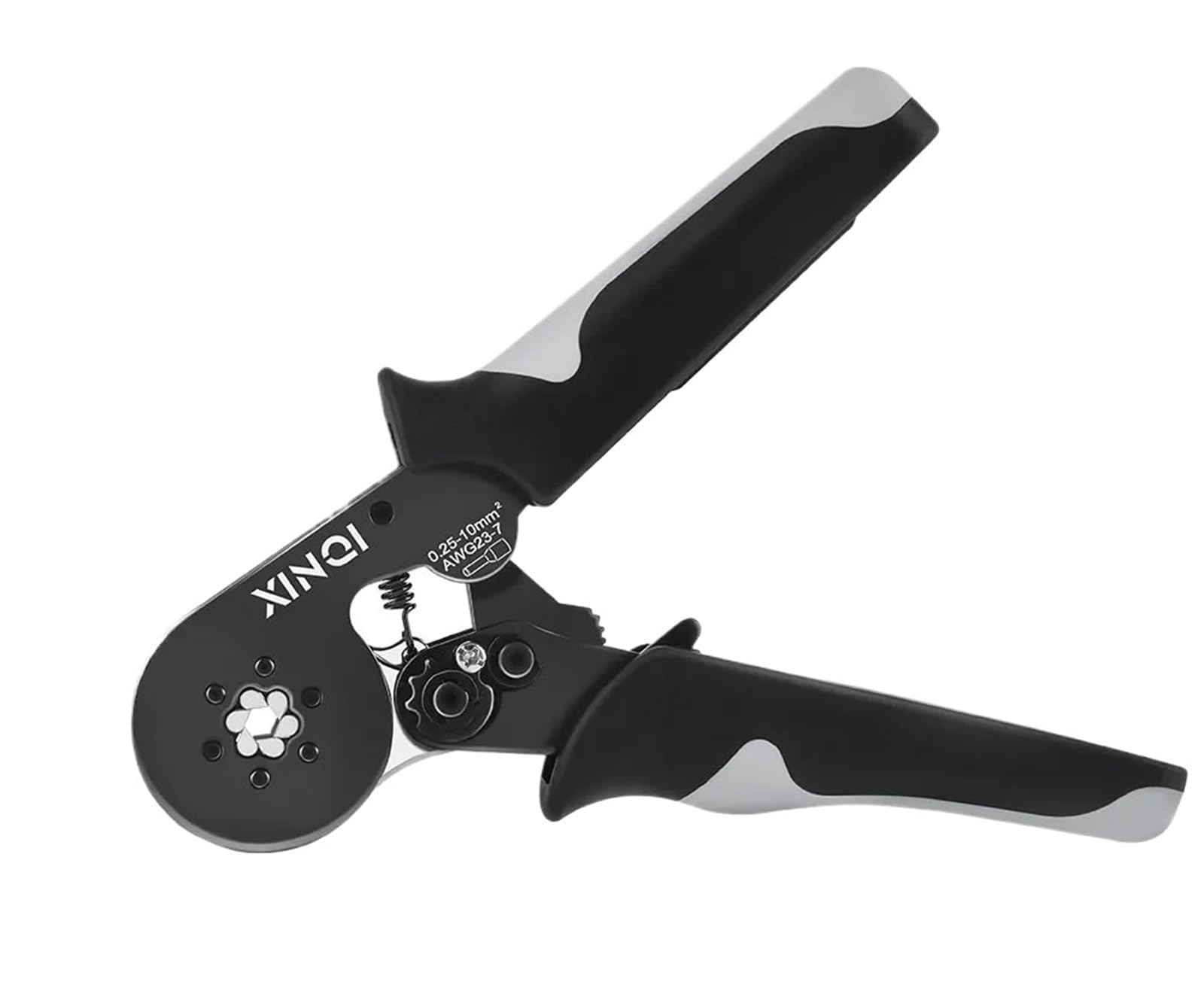 Kit de herramientas de prensado de virola de trinquete autoajustable Hexagonal 23-7AWG 0,25-10mm² Kit de prensado con terminales de cable de manguitos de virola