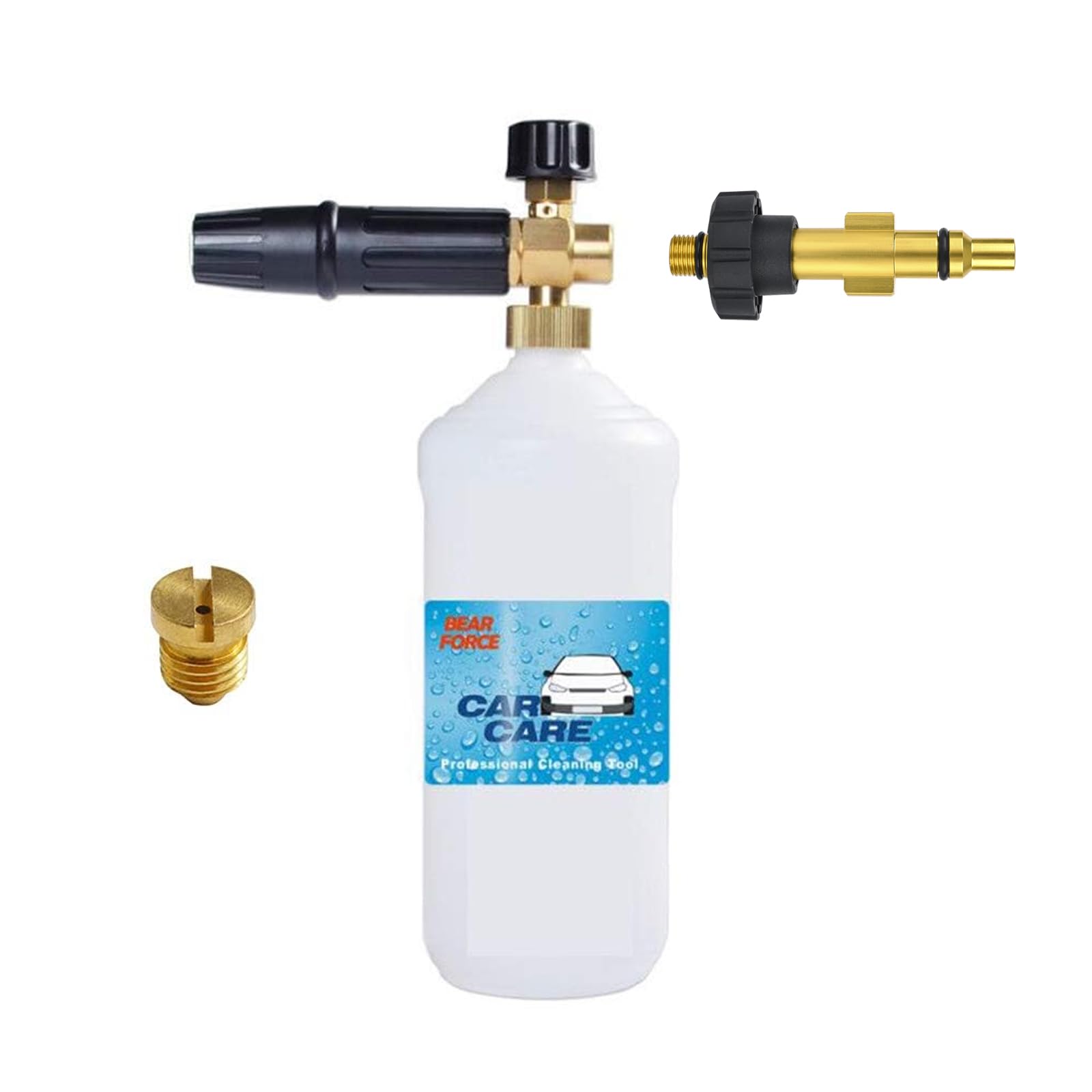Boquilla de espuma de espuma para nieve para lavadora a presión con puntas de 1,25 y 1,10 mm, compatible con el limpiador de alta presión Lavor Wash Lidl Parkside Sterwins Deko Champion Vax…