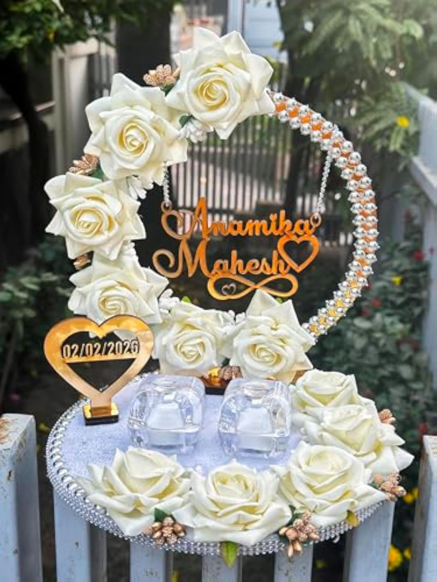 Wooden Personalized Engagement Ring Tray, Decorative Gift