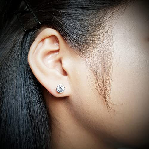 925 Sterling 7mm Round Stud Earrings for Women