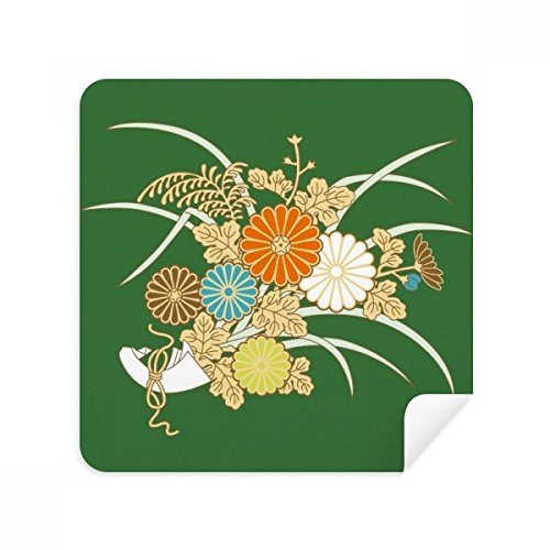 Tissu téléphone et lunettes à motif fleur japonaise pour écran propre en voyage