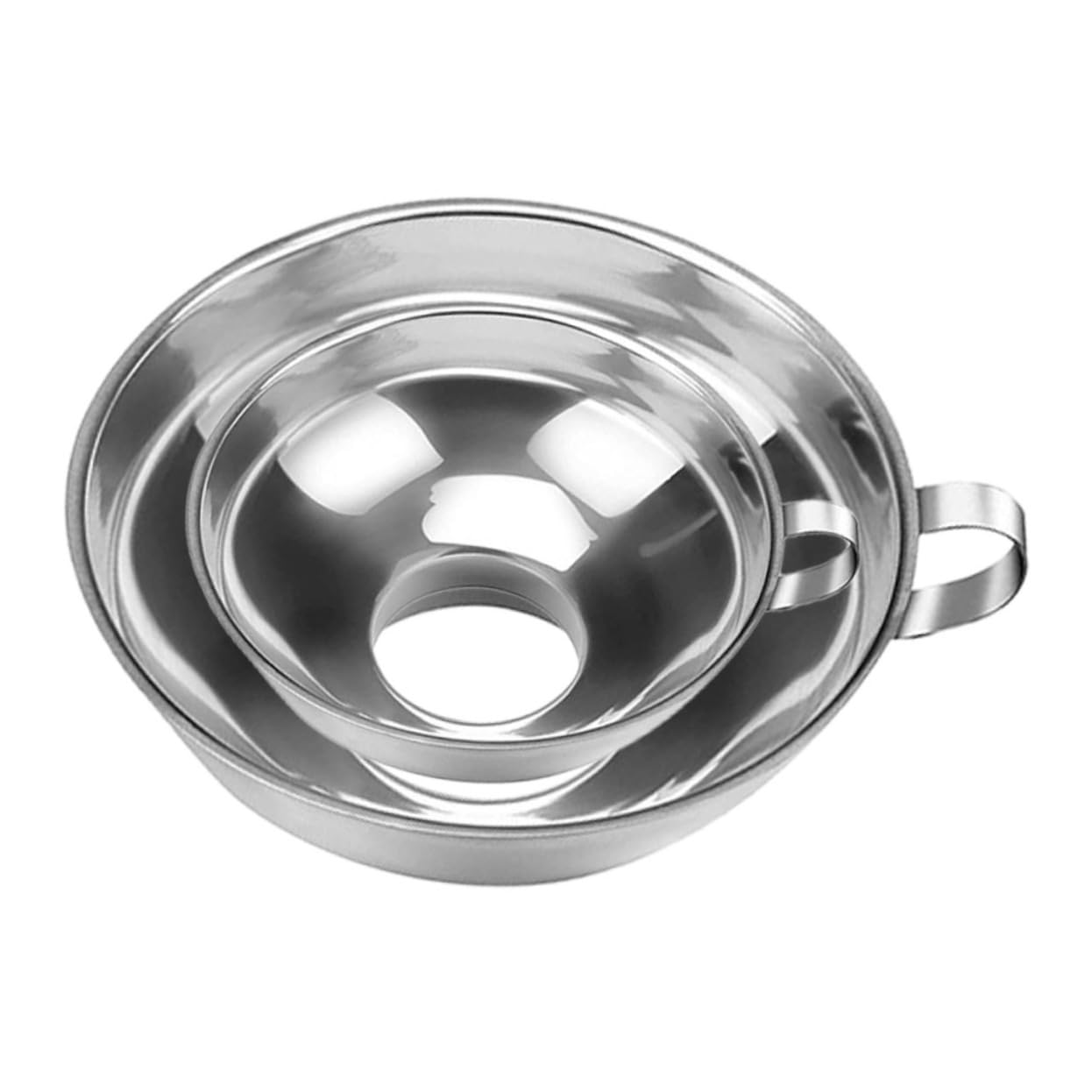 Garneck 4 Set Di Piccoli Imbuti in Acciaio Inox Imbuto Di Riempimento Con Maniglia Ergonomica Per Uso Da Cucina 2 Pezzi * 4