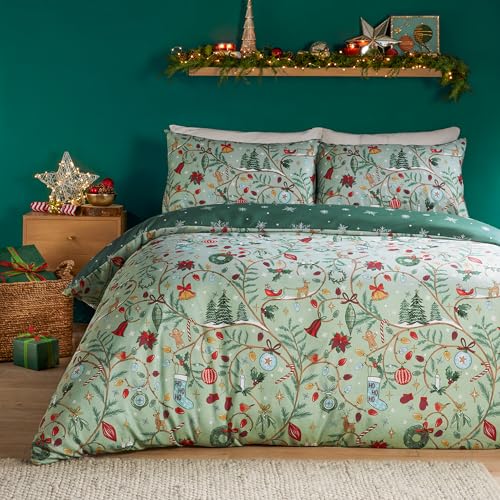 Duvet Day Noelle Bettbezug-Set – Ultraweiche, Festliche, wendbare...