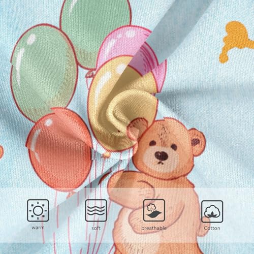 Cotton Toddler Underwear Floral Cute Bears Balloons Light Blue Cute Panties Girl Cartoon Briefs Underpants 2t3