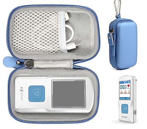 CaseSack EKG Heart Rate Monitor Case for SonoHealth, EMAY Handheld EKG Monitor, Wireless Handheld Home ECG Cardio & Electrocardiogram Machine, mesh Pocket, Easy to go Carabiner