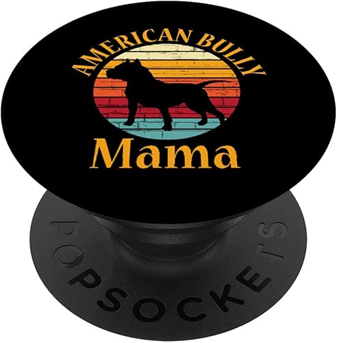 Retro American Bull Dog Mama Bulldog Amante Bully Mamá PopSockets PopSockets intercambiables PopGrip