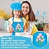 Bouiexye 1 Set Kids Apron and Chef Hat Set Children Apron Adjustable with 2 Pockets Children Chef Painting for Cooking Baking Painting Crafts Making (Blue #3