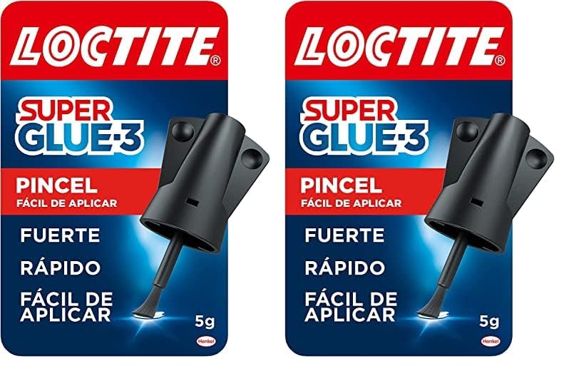 Loctite Super Glue-3 Pincel, pegamento transparente con pincel aplicador, adhesivo universal de triple resistencia, con fuerza instantánea y de fácil uso, 1x5 g, Paquete de 2