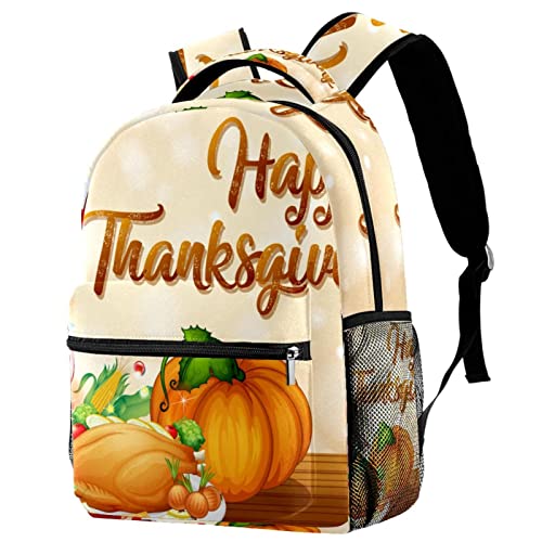 Sac à dos voyage citrouille dinde Happy Thanksgiving grand format mixte décontracté