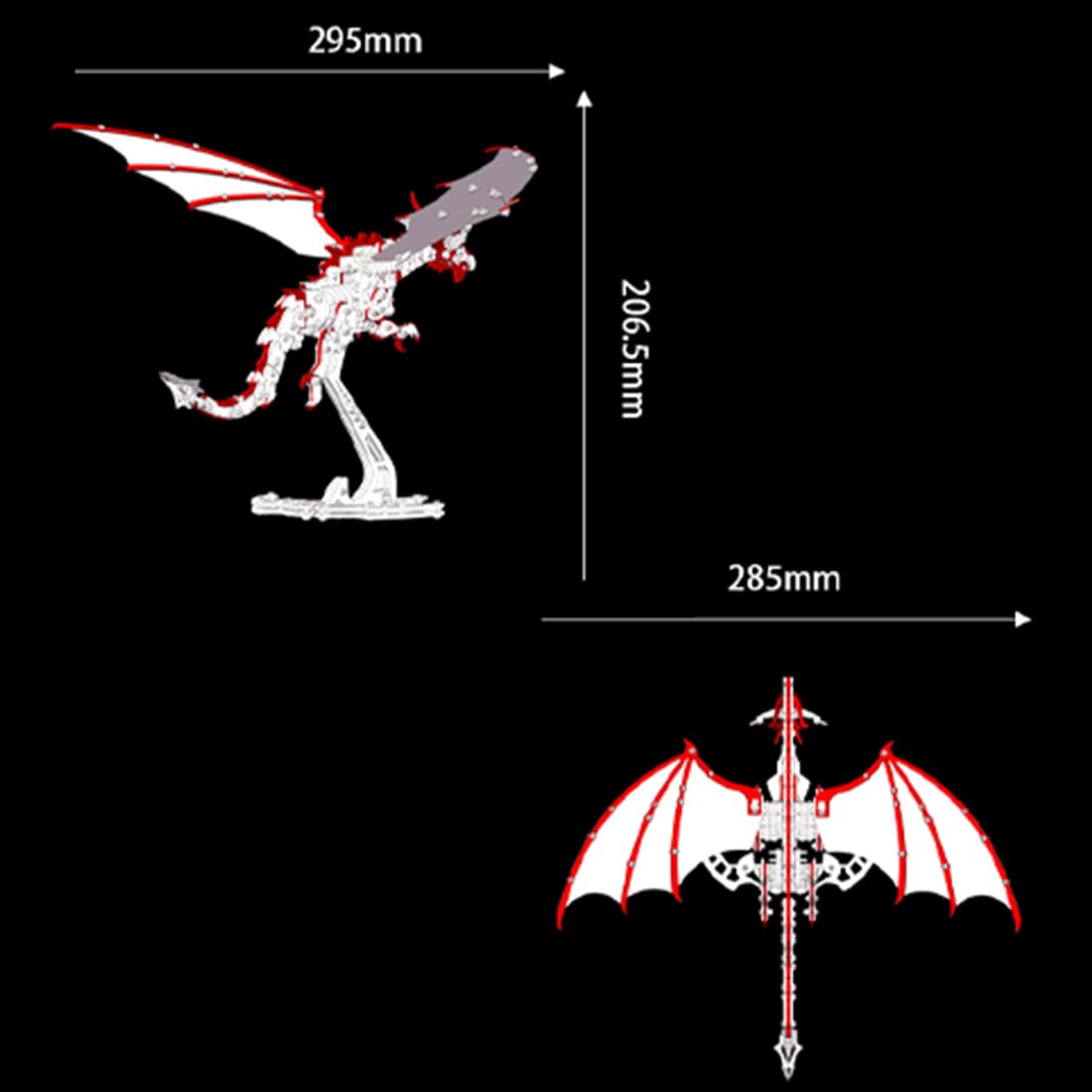 3D Metall Puzzle Erwachsene Donner-Flugsaurier Montage Kit 373 Stück | Beweglichen Gelenken Angenehme Haptik Für Modellbauer Technikfans Fördert Logisches Denken Feinmotorik Und Problemlösung