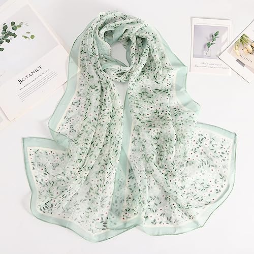 YOUR SMILE Ladies/Women's Lightweight Floral Print/Solid Color mixture Shawl Scarf For Spring Summer season (205)4