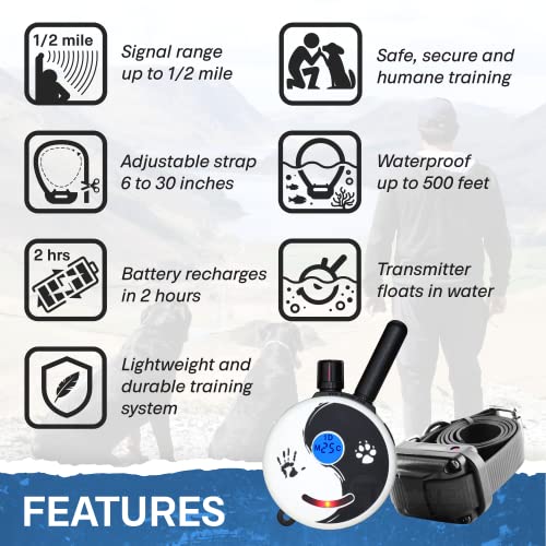Image of Educator ET-300 Zen Mini E Collar for Dog Training with Remote - 1 /2 Mile Range, Waterproof, 100 Blunt Stimulation Levels, Tone or Vibration Mode, Night Light Tracking for Small, Medium & Large Dogs