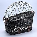yasion Dog Basket for Bicycle, Dog Rear Bike Basket Small Wicker Bike Baskets for for Girls Women Bicycle Rear Rack Bike Dog Carrier Small Dog Carrier Dog cage Small 1PC -Black