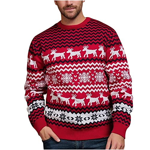 Weihnachtspullover Herren Damen, Weihnachten Rentier Strickpullover...
