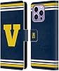 Funda de cartera de cuero amarillo V College Varsity, compatible con Apple iPhone 14 Pro Max 2