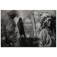 ネイティブアメリカン➳インディアンスカル➳カッティングボード壁掛け✨✨ Amazon｜Mistyefly ネイティブアメリカンのウォールアート 12x18