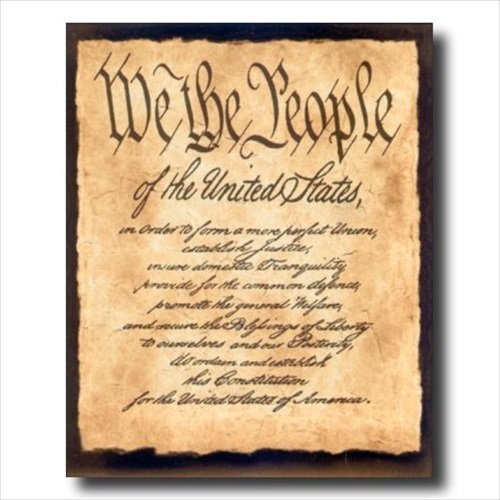"We The People" Preamble to Constitution Democracy Bill of Rights Art Print 16x20