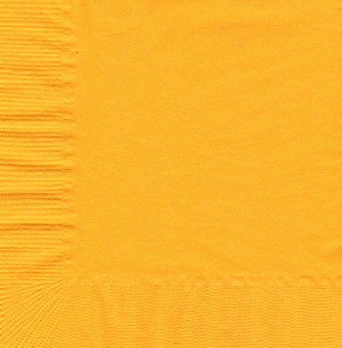 50 Plain Solid Colors Beverage Cocktail Napkins Paper - Harvest Yellow/School Bus Yellow