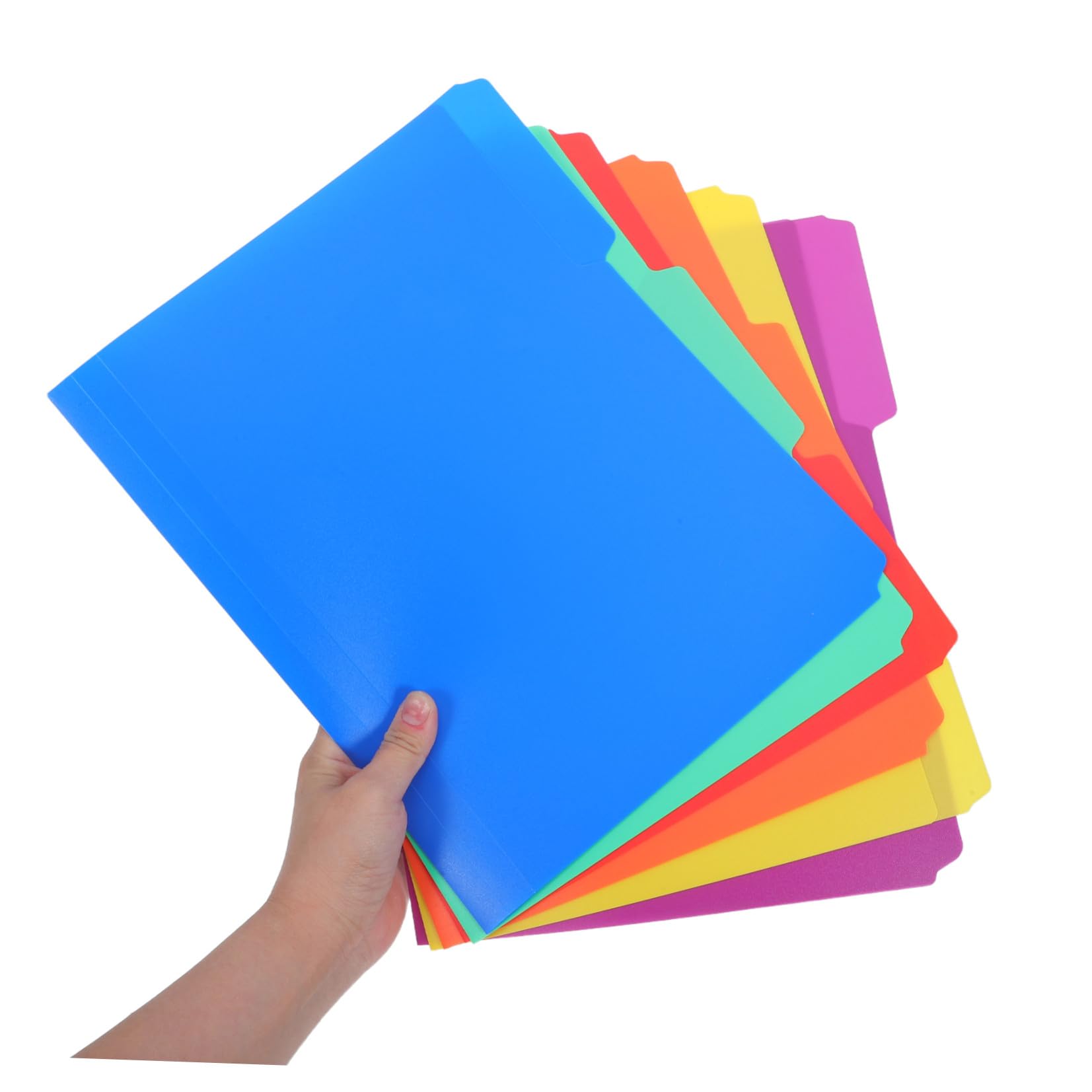 36 Stück Kunststoff Manila Papier Ordner mit 1/3 Schnitt und Register für Effiziente Dokumentensortierung im Büro und Projektmanagement