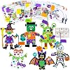 Winlyn 24 Sets Halloween Craft Kits Individual Fall Crafts DIY Bat Ghost Monster Witch Skeleton Frankenstein Ornaments Foam Halloween Arts and Crafts for Kids Holiday Classroom Activities Party Favors