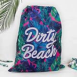 Beach Please Wäschesack Unbekannt Gift Republic Dirty Beach Laundry Bag Schuhtasche 18 Centimeters Blau (Tropical)