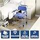 bimiti Toilettenstuhl Faltbar für Senioren, Toilettenstuhl mit Rollen and Anti-roll-Over Pedale, Rollstuhl mit Toilette für Patienten Senioren Behinderte und Schwangere, Bis 150 kg Belastbar