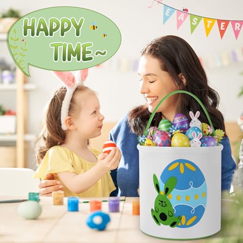Image of Honeydak 6 PCS Easter Basket for Kids, Bunny Tote Bags Mixed Colors