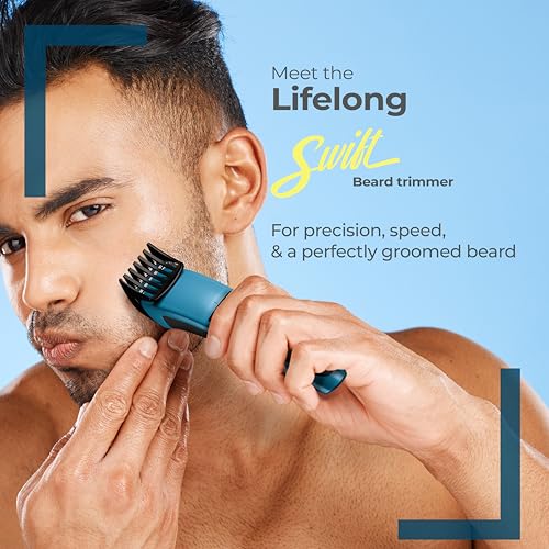 Image of Lifelong Valentine Edition Swift Beard Trimmer for Men| Powerful & Smooth Beard & Hair Trimmer | 60 Minute Run Time | 20 Adjustable Length : 0.5-10 mm| Stainless Steel Sharp Blades|1 Year Warranty