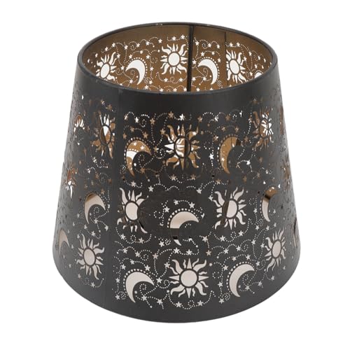 FTVOGUE Shadow Metall-Lampenschirm, Lasergravierter Eisen-Lampenschirm für Tischlampe, Stehleuchte mit Sonne, Mond, Sternen, Schattenmustern