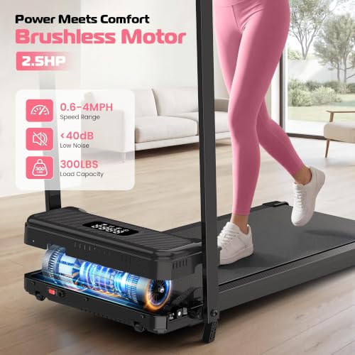 Image of ANCHEER Walking Pad Treadmill with 5-12% Incline, 3.0HP Under Desk Treadmill with Handle Bar, 16 inch Wide Belt, 320LBS Capacity, Portable Quiet Foldable Walking Pad for Home /Office