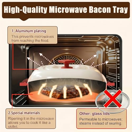 Red Microwave Grill Pan with Lid - image 4