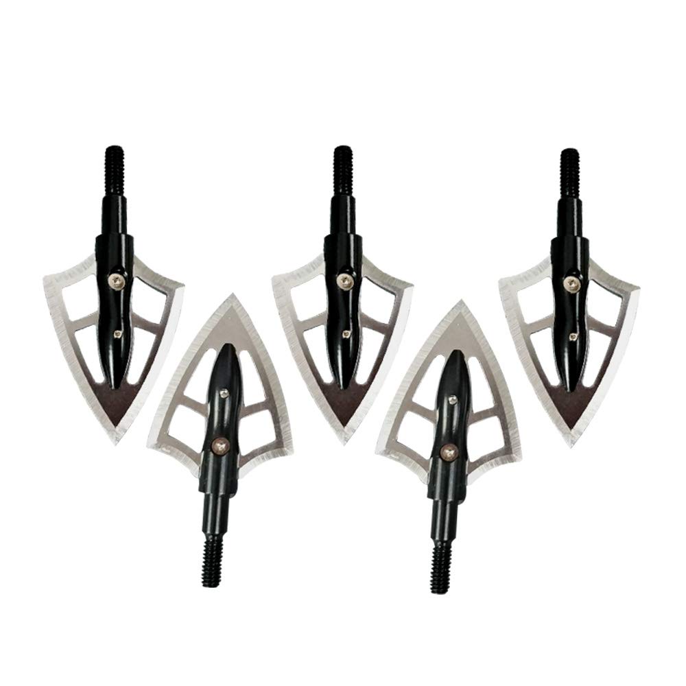 12 pièces Tir à l'arc Têtes Larges 100 Grain Pointes de Flèche avec étui Pointes de Chasse en Métal Points pour Boulons d'arbalète Flèches en Carbone