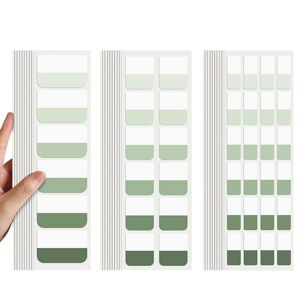 420 Pcs Pastel Sticky Index Divider Tabs Aesthetic Notebook Page Markers Self Stick Book Page Marking Tabs File Folder Binder Tab Sticker Labels Note Page Marker Flags for Reading Classifying Green