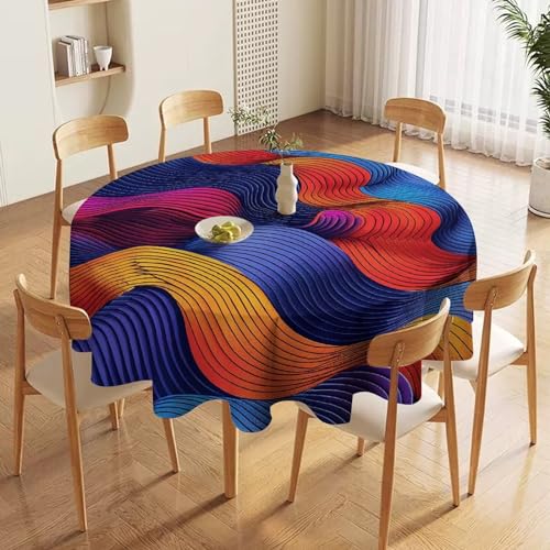 Nappe de table ronde lavable en machine imperméable 152x152 cm