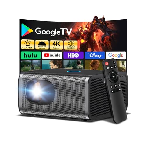 Projetor externo inteligente com WiFi 6 e Bluetooth 5.3, foco automático e pedra angular, áudio DoIby, filme nativo 1080p, proyector portátil compatível com HDMI/USB/iOS/Android